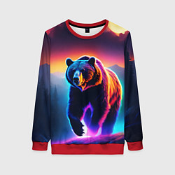 Женский свитшот Люминесцентный медведь гризли