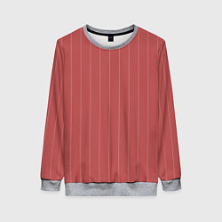 Свитшот женский Серьёзный тёмно-коралловый полосы, цвет: 3D-меланж