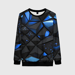 Свитшот женский Blue black texture, цвет: 3D-черный