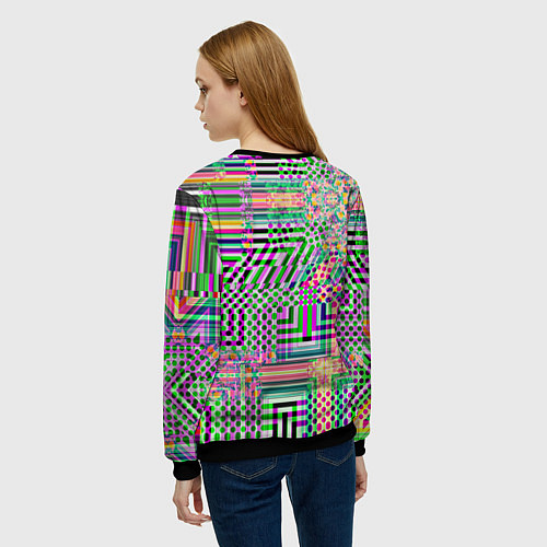 Женский свитшот Геометрическая абстракция ультра / 3D-Черный – фото 4