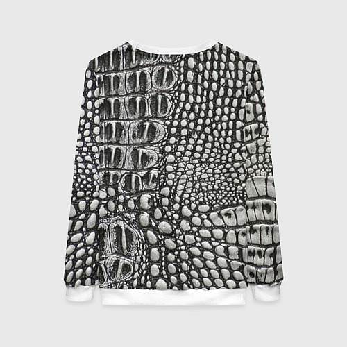Женский свитшот Кожа крокодила - текстура / 3D-Белый – фото 2
