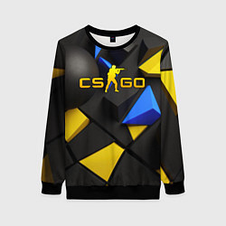 Женский свитшот CSGO blue yellow abstract