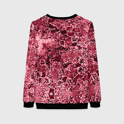 Женский свитшот Мозаичный узор в коричнево-красных тонах / 3D-Черный – фото 2