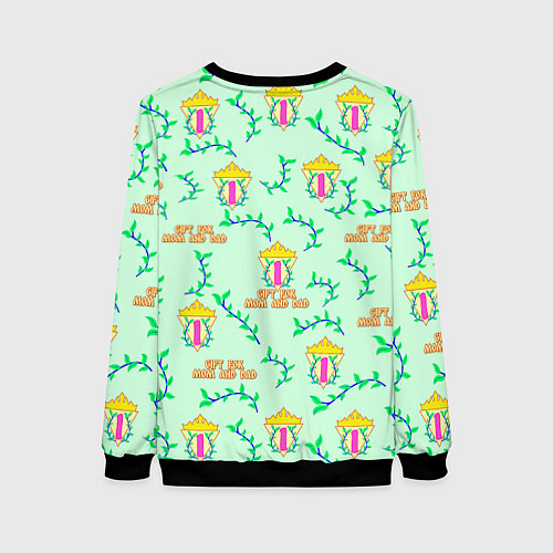 Женский свитшот Я подарок для мамы и папы - текст паттерн / 3D-Черный – фото 2