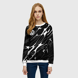 Свитшот женский Volkswagen - острые линии, цвет: 3D-белый — фото 2