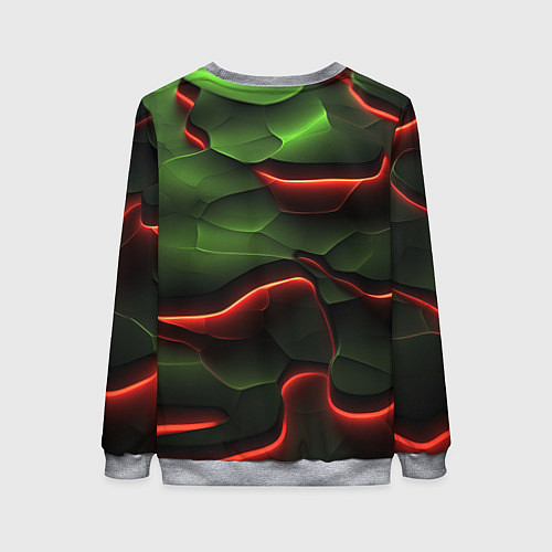 Женский свитшот Объемные красно зеленые плиты / 3D-Меланж – фото 2