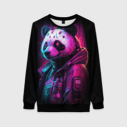 Свитшот женский Panda cyberpunk, цвет: 3D-черный
