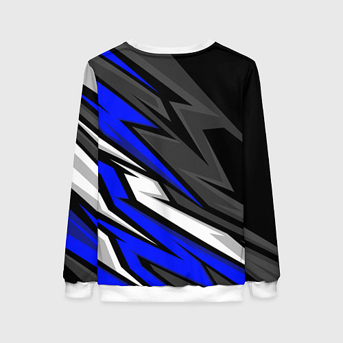 Женский свитшот Volkswagen - Синяя абстракция / 3D-Белый – фото 2