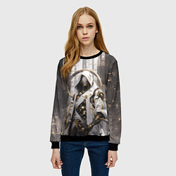 Свитшот женский Кибернетический жрец, цвет: 3D-черный — фото 2