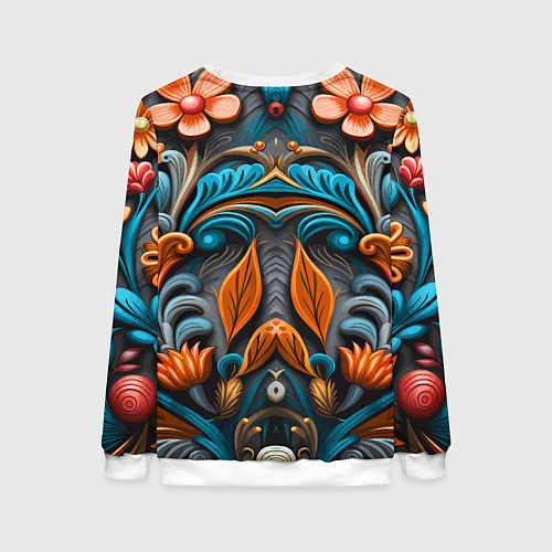 Женский свитшот Mirrow floral pattern - art - vogue / 3D-Белый – фото 2