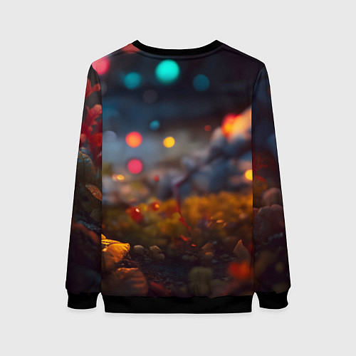 Женский свитшот Дракончик и осень / 3D-Черный – фото 2