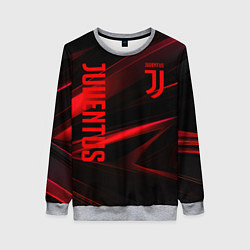 Свитшот женский Juventus black red logo, цвет: 3D-меланж