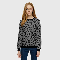 Свитшот женский Пятнистый чёрно-серый, цвет: 3D-черный — фото 2