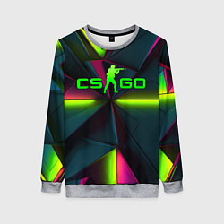 Свитшот женский CS GO green neon, цвет: 3D-меланж