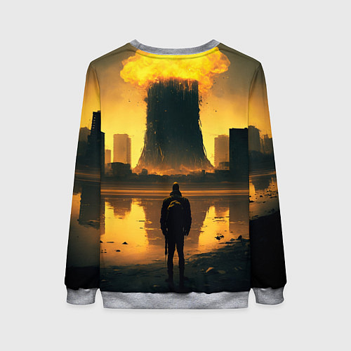 Женский свитшот Парень напротив взрыва / 3D-Меланж – фото 2