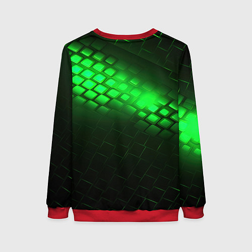 Женский свитшот CSGO green light logo / 3D-Красный – фото 2