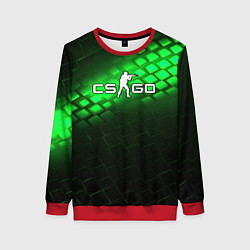Свитшот женский CSGO green light logo, цвет: 3D-красный
