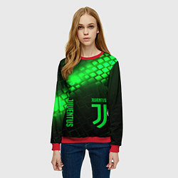 Свитшот женский Juventus green logo neon, цвет: 3D-красный — фото 2