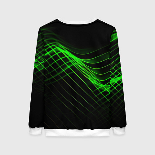 Женский свитшот Зеленые яркие линии / 3D-Белый – фото 2