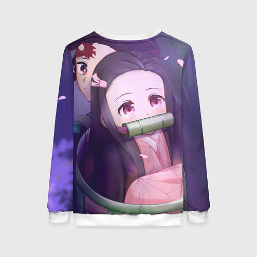 Женский свитшот Клинок рассекающий демонов Тандзиро Нэдзуко Kamado / 3D-Белый – фото 2