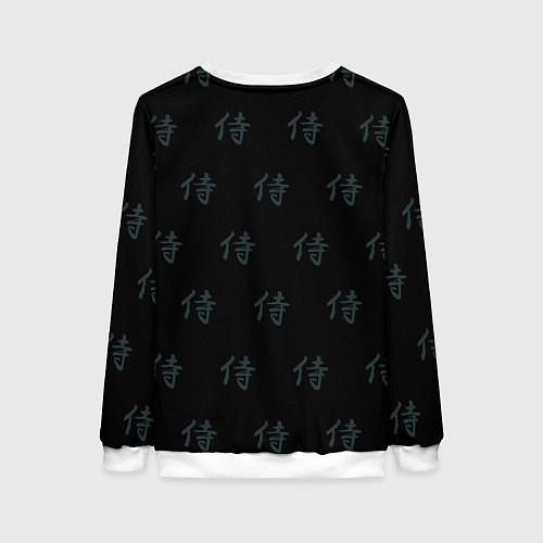 Женский свитшот Кот самурай сердитый / 3D-Белый – фото 2