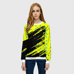 Свитшот женский Гранж в стиле аниме Киберпанк, цвет: 3D-белый — фото 2