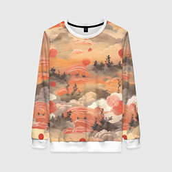Свитшот женский Japen pattern, цвет: 3D-белый