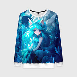 Женский свитшот Снежная лиса в стиле аниме