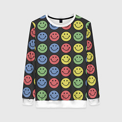 Свитшот женский Smiley, цвет: 3D-белый