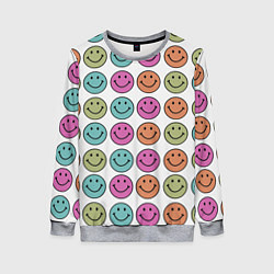 Свитшот женский Smiley face, цвет: 3D-меланж