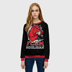 Свитшот женский FCSM hooligan, цвет: 3D-красный — фото 2