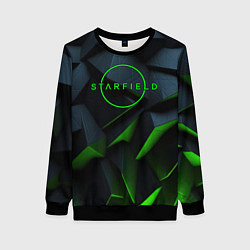 Свитшот женский Starfield black green logo, цвет: 3D-черный