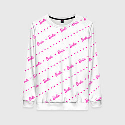 Женский свитшот Барби паттерн - логотип и сердечки