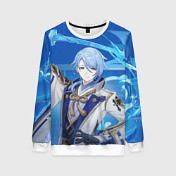 Свитшот женский Kamisato Ayato Genshin Impact, цвет: 3D-белый