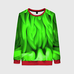Свитшот женский Зеленая абстрактная текстура, цвет: 3D-красный