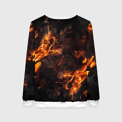 Женский свитшот Baldurs Gate 3 fire logo / 3D-Белый – фото 2