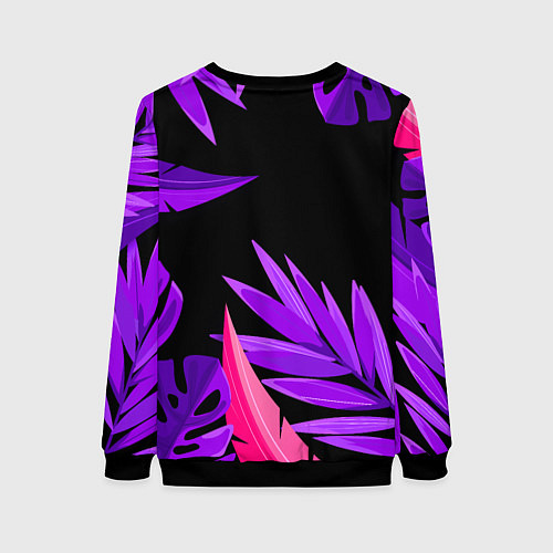 Женский свитшот Floral composition - neon / 3D-Черный – фото 2