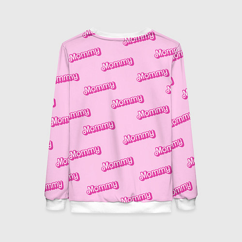 Женский свитшот Мамочка в стиле барби - паттерн розовый / 3D-Белый – фото 2