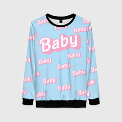 Свитшот женский Baby - Barbie style: blue pattern, цвет: 3D-черный