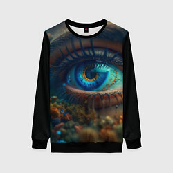 Свитшот женский Неоновый глаз, цвет: 3D-черный