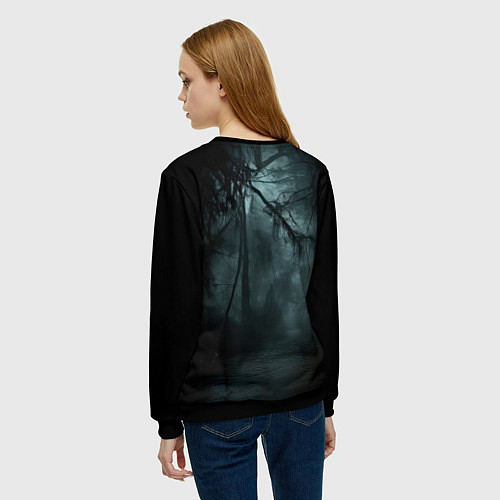 Женский свитшот Болотная тварь / 3D-Черный – фото 4