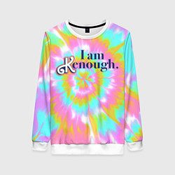 Свитшот женский I am Kenough - retro tie-dye, цвет: 3D-белый