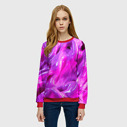 Свитшот женский Розовая слизь, цвет: 3D-красный — фото 2