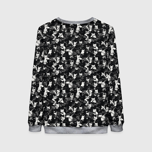 Женский свитшот Камуфляж с котиками / 3D-Меланж – фото 2