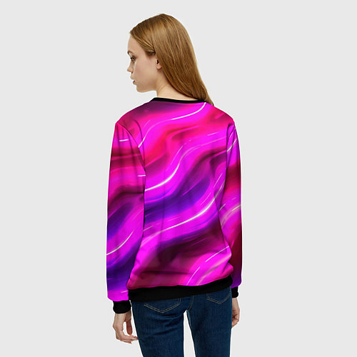 Женский свитшот Розовая объемная абстракция / 3D-Черный – фото 4