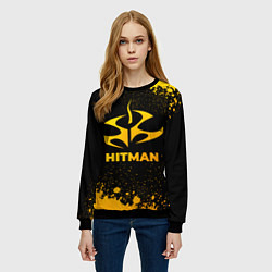 Свитшот женский Hitman - gold gradient, цвет: 3D-черный — фото 2