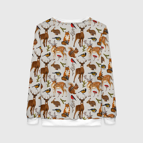 Женский свитшот Лесные животные / 3D-Белый – фото 2
