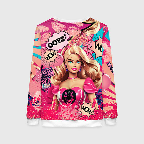 Женский свитшот Барби в стиле поп арт / 3D-Белый – фото 2