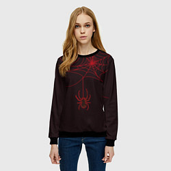 Свитшот женский Красная паутина, цвет: 3D-черный — фото 2
