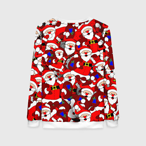 Женский свитшот Новогодний паттерн с дедами морозами / 3D-Белый – фото 2